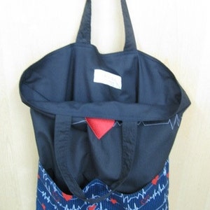 Heart Monitor EKG Eco Friendly Tote, Purse, market bag, bag image 5