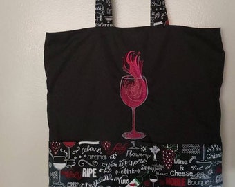 Red Wine Eco Friendly Tote Purse Bag