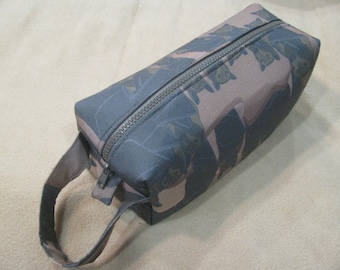 Bats in a Cave with water resistant inside - Cosmetic Bag Makeup Bag LARGE