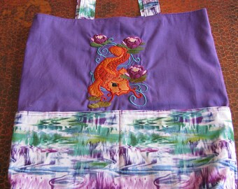 Watercolor Koi Fish Eco Friendly Bag, Tote, Market Tote or Purse