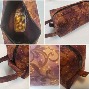 Summer Autumn Firefly or Lightening Bug bag with Embroidery - Pencil Bag Craft Bag Cosmetic Bag Makeup Bag Shaving Kit LARGE