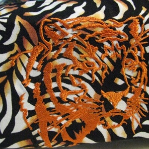 Tiger Print Pencil Bag Craft Bag Cosmetic Bag Makeup Bag Shaving Kit LARGE image 2