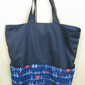 Heart Monitor EKG Eco Friendly Tote, Purse, market bag, bag image 4