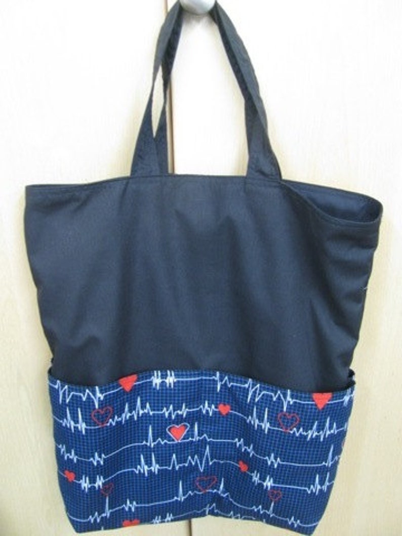 Heart Monitor EKG Eco Friendly Tote, Purse, market bag, bag image 4