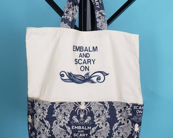 Embalm and Scary On Halloween Eco Friendly Tote, Purse, Bag