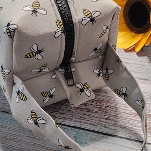 Grey Just Bee Pencil Bag Craft Bag Cosmetic Bag Makeup Bag Shaving Kit LARGE
