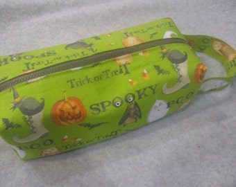 Halloween Trick or Treat Surprise Embroidery Inside Cosmetic Bag Makeup Bag LARGE