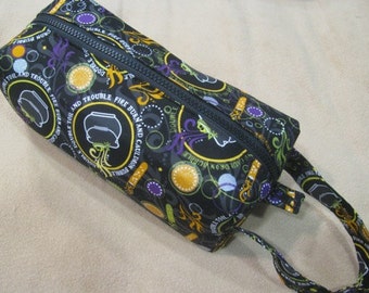 Double Double Toil and Trouble Cauldron Surprise Embroidery Inside Cosmetic Bag Makeup Bag LARGE