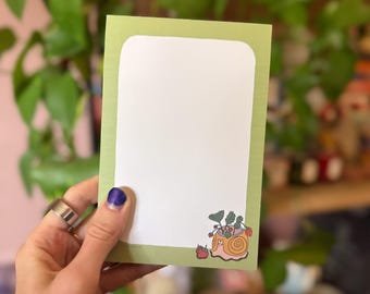 Strawberry Snail Notepad | 50 Pages