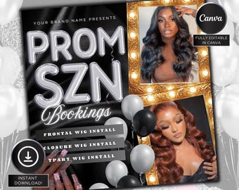 Prom Szn, Prom Bookings Flyer,Prom Book,DIY Prom Flyer, Prom Canva Template, Prom Send Off, Prom Event, Editable, DIY Canva, Download