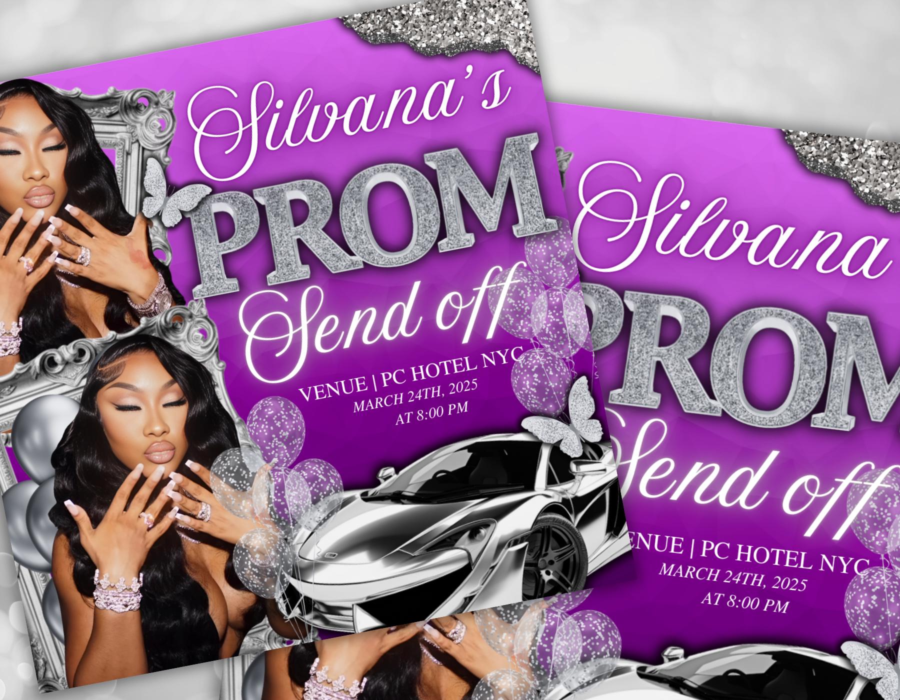 Instant Prom Design Purple Prom Send off Flyer, DIY Prom Flyer, Prom Canva Template, Prom ...