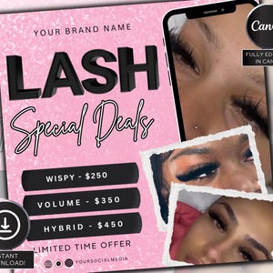 Lash Special Flyer, Lash Deal Flyer, Lash Sale, Lash Extensions Flyer, Lash Tech Flyer, Lash Booking Flyer, Lash Appointments, Lash Book Now