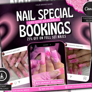 Nail Deal Flyer, Nail Special Flyer, Nail Tech Sale Flyer, Nail Flash Sale Flyer, Nail Booking Flyer, Nail Promotion Flyer Nail Appointments