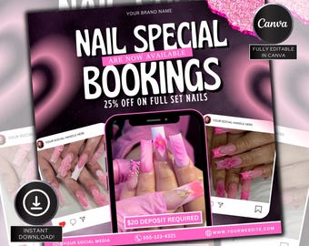 Nail Deal Flyer, Nail Special Flyer, Nail Tech Sale Flyer, Nail Flash Sale Flyer, Nail Booking Flyer, Nail Promotion Flyer Nail Appointments
