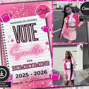 Homecoming Queen flyer , Homecoming Flyer , homecoming campaign flyer Vote Homecoming, HOCO Flyer