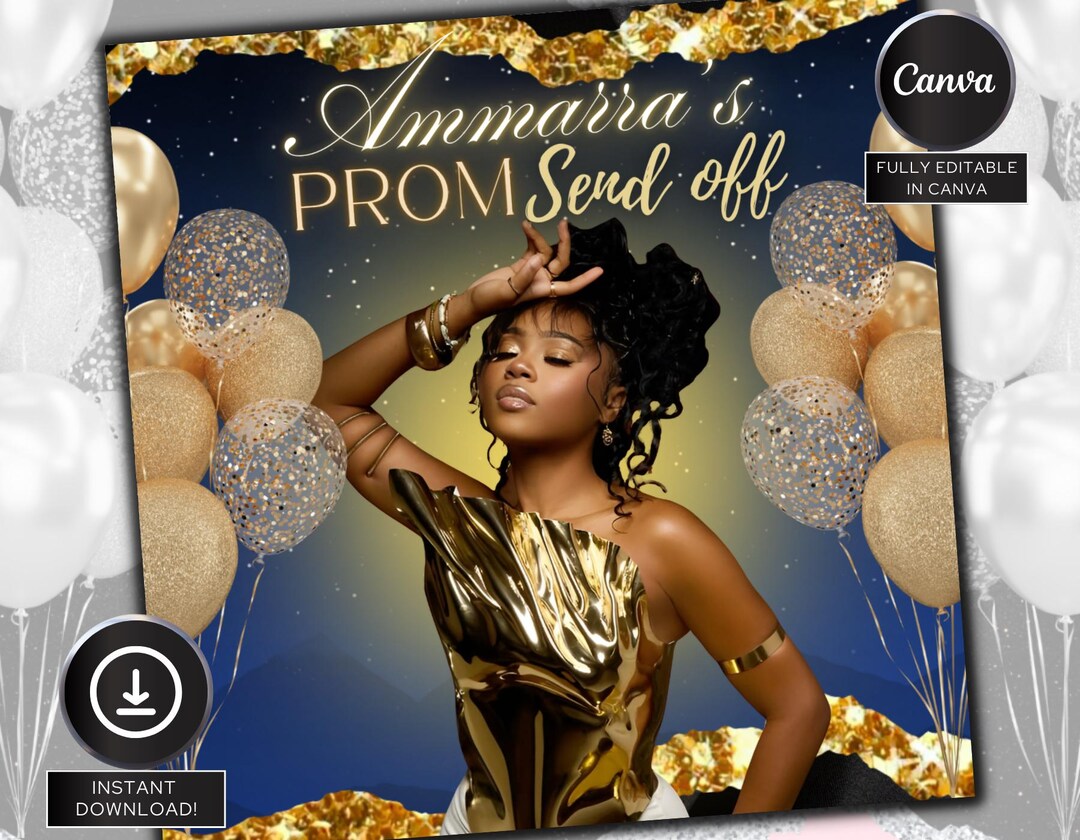 Instant Prom Design Prom Send off Flyer, DIY Prom Flyer, Prom Canva Template, Prom Send Off ...