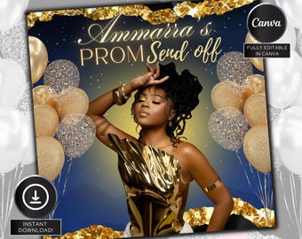 Prom Send off Flyer, DIY Prom Flyer, Prom Canva Template, Prom Send Off ...