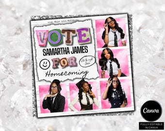 Vote Homecoming Queen Flyer, Homecoming Flyer, Class Flyer, Campaign Flyer, Class Campaign Flyer, Election Flyer, Homecoming Campaign Flyer