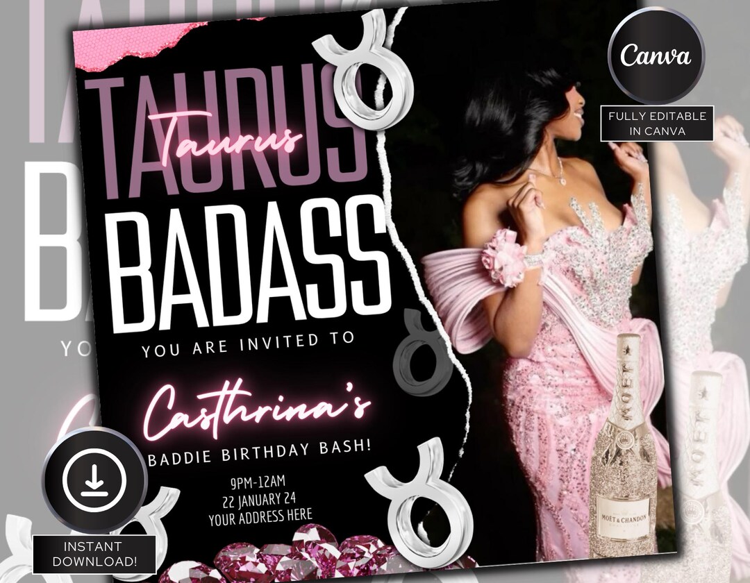 Taurus Season Party Flyer, Birthday Szn Flyer, Taurus Invitation Flyer ...