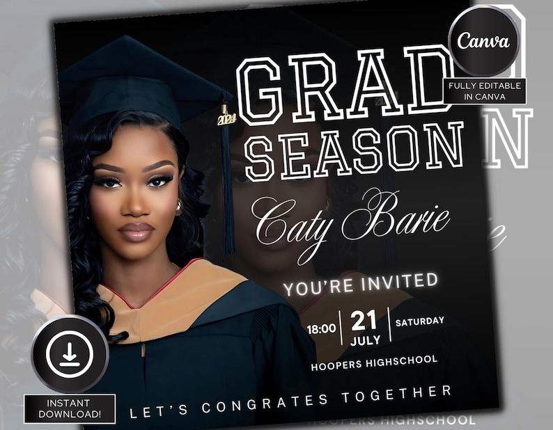 Editable Graduation Invitation Flyer | Graduation Party, Class of 2025 ...