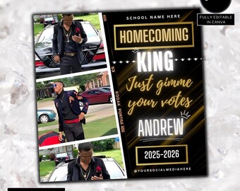 Vote Homecoming King Flyer, Homecoming Flyer, Class Flyer, Campaign Flyer, Class Campaign Flyer, Election Flyer, Homecoming Campaign Flyer