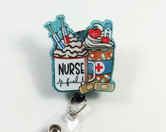 Nurse badge holder, beautiful badge reel, ACRYLIC badge reel