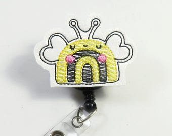 Bee badge reel, Season badge reel, rainbow badge reel, beautiful badge holder, rainbow badge reel