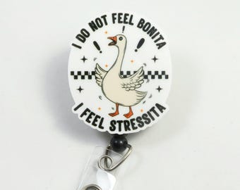 Jag känner mig inte Bonita Jag känner Stressita design namnskyltsrulle söt namnskyltsrulle gåsnamnskyltsrulle, akrylnamnskyltsrulle