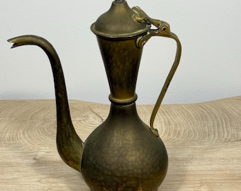 Antike russische Messing Dallah Kaffeekanne mit Kaiseradler Mark | 19th Century Tula Hand gehämmerter Messing Kanne | Seltenes Sammlerstück Dez
