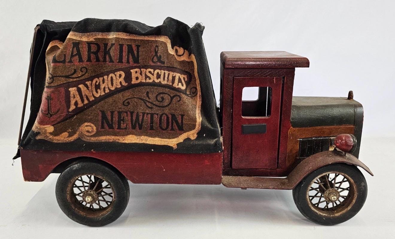 Vintage 1920s Style Larkin & Newton Anchor Biscuits Wooden