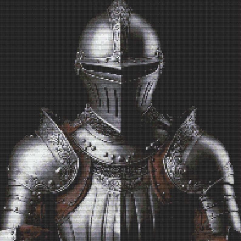 Medieval Knight Cross Stitch Pattern – Full Armor Design (PDF Download ...