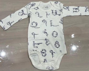 Armenian alphabet letters baby bodysuits