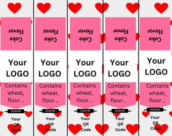 Mini Cake Labels Template - Valentine Themed