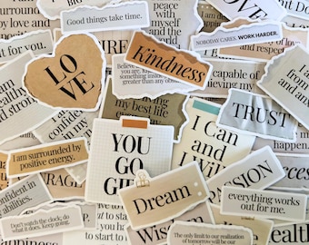 50pcs Minimalist Motivational Quote Stickers, Aesthetic Positive Affirmation Stickers for Scrapbook, Journal, Planner, Vision Board