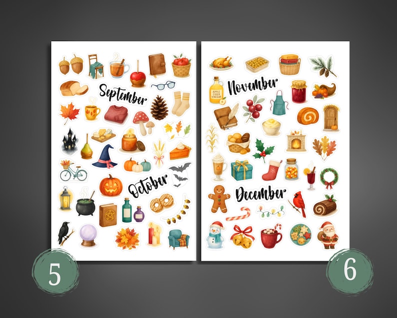 Monthly Planner Stickers, Aesthetic Seasonal Sticker Pack for Decorating Journal, Scrapbook, Planner, Diary, Notebook, Calendar, Laptop Bild 5