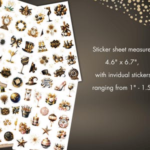New Year Sticker Sheet, 2026 Happy New Year Celebration Stickers for ...