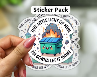 1-50pcs Dumpster Fire Stickers, Funny Sarcastic Stickers for Laptop, Water Bottle, Tumbler, Note Book, Phone Case, Journal, Ipad, Kindle