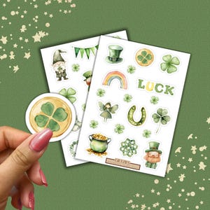 St. Patrick&#39;s Day Sticker Sheets: Lucky Irish Watercolor Theme