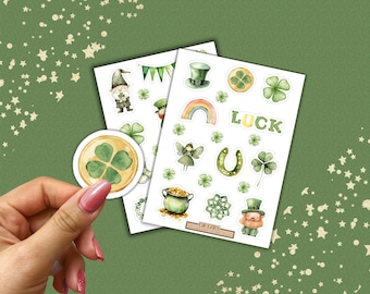 St. Patrick's Day Sticker Sheets: Lucky Irish Watercolor Theme