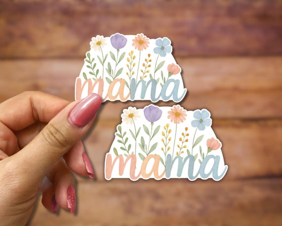Mama Sticker, Watercolor Floral Sticker for Mother’s Day Gift, Vinyl Mama Sticker for Laptops, Water Bottle, notebook, journal, planner