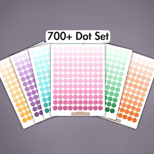 Mini Dot Sticker Sheet Set: Multicolor Vinyl Planner Stickers