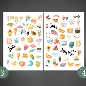 Monthly Planner Stickers, Aesthetic Seasonal Sticker Pack for Decorating Journal, Scrapbook, Planner, Diary, Notebook, Calendar, Laptop Bild 4