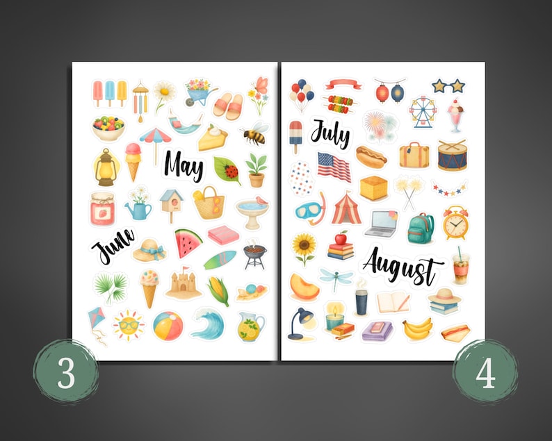 Monthly Planner Stickers, Aesthetic Seasonal Sticker Pack for Decorating Journal, Scrapbook, Planner, Diary, Notebook, Calendar, Laptop Bild 4