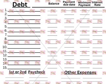 Printable Debt Tracker Worksheet (PDF)