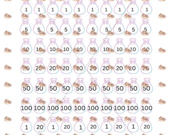 Savings Challenge Tracker, Finance Worksheet (Printable PDF)
