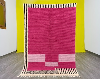 Handwoven Pink Wool Moroccan Rug – Berber Area Rug