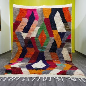 Amazing Beni Ourain Rug, Unique Design Rug, Handmade Wool Carpet, Genuine lamb wool , Custom Area Rug, Colorful Runner Rug, Berber Carpet