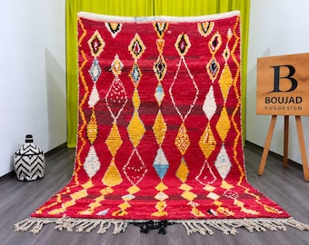 Handmade Red Berber Rug: Authentic Moroccan Wool Rug