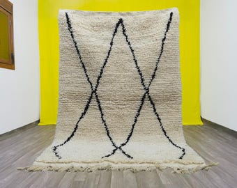 Handmade Beni Ourain Wool Rug: Custom Moroccan Style