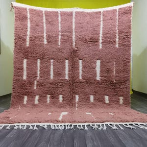 Pink Moroccan area rug - Custom Made Moroccan Carpet - Pink genuine Moroccan Beni Ourain rug - Genuine Wool Rug - Contemporary Moroccan rug